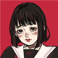 喜气洋洋的红色调女生卡通头像