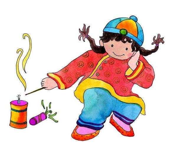 过年背景卡通画图片