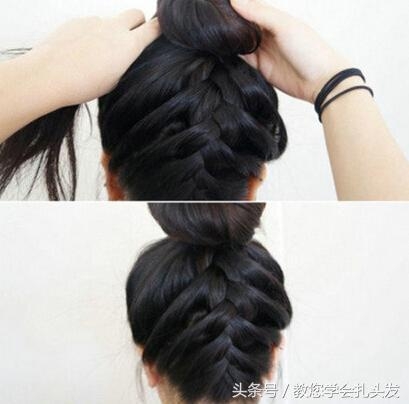 蓬松的丸子头造型 简单而且还非常地有特色