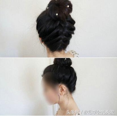 蓬松的丸子头造型 简单而且还非常地有特色