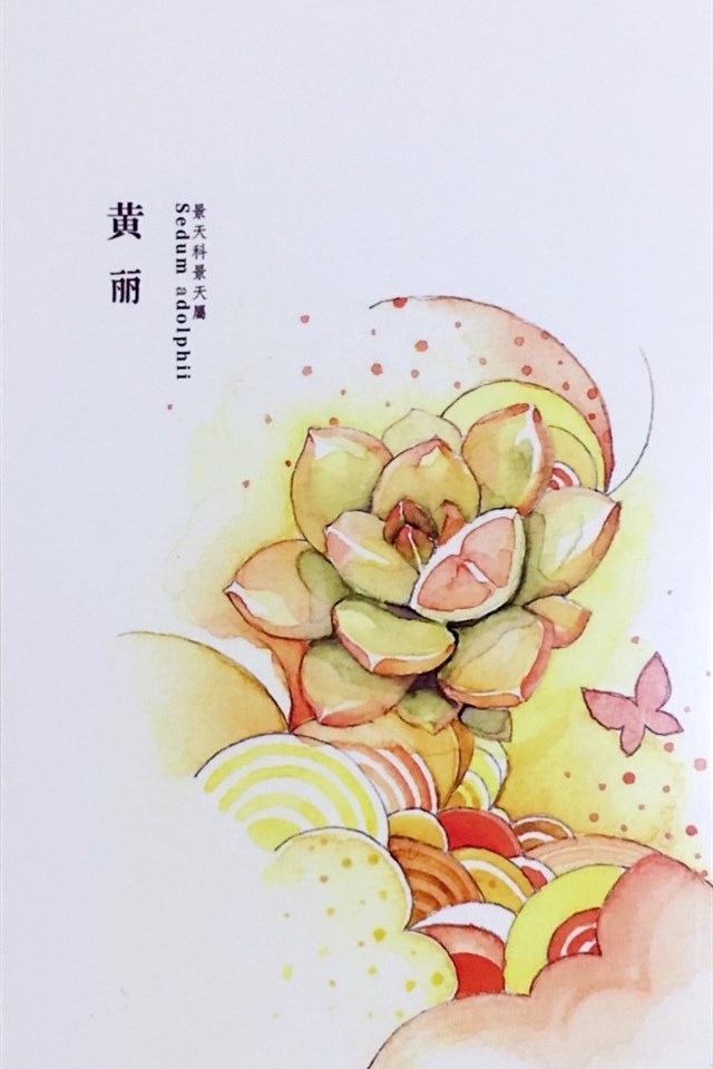 植物水彩艺术插画手机壁纸