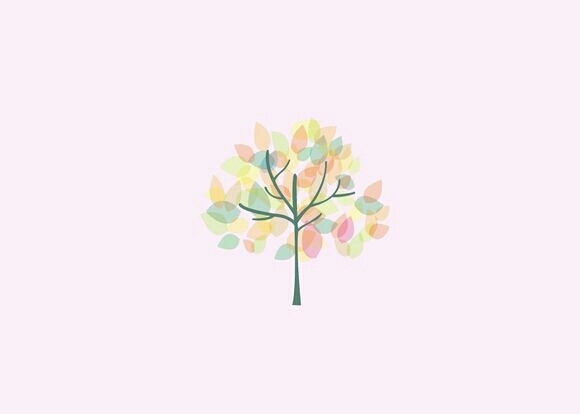 简单的图 一棵开花的树