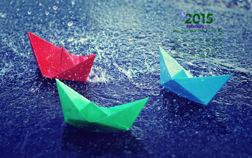 2015年2月日历壁纸唯美意境的纸船高清素材图片下载第三辑