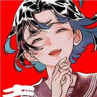 喜气洋洋的红色调女生卡通头像