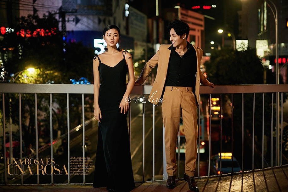 街拍夜景 婚纱照