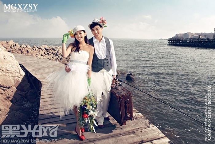 沿海边的爱情 婚纱照