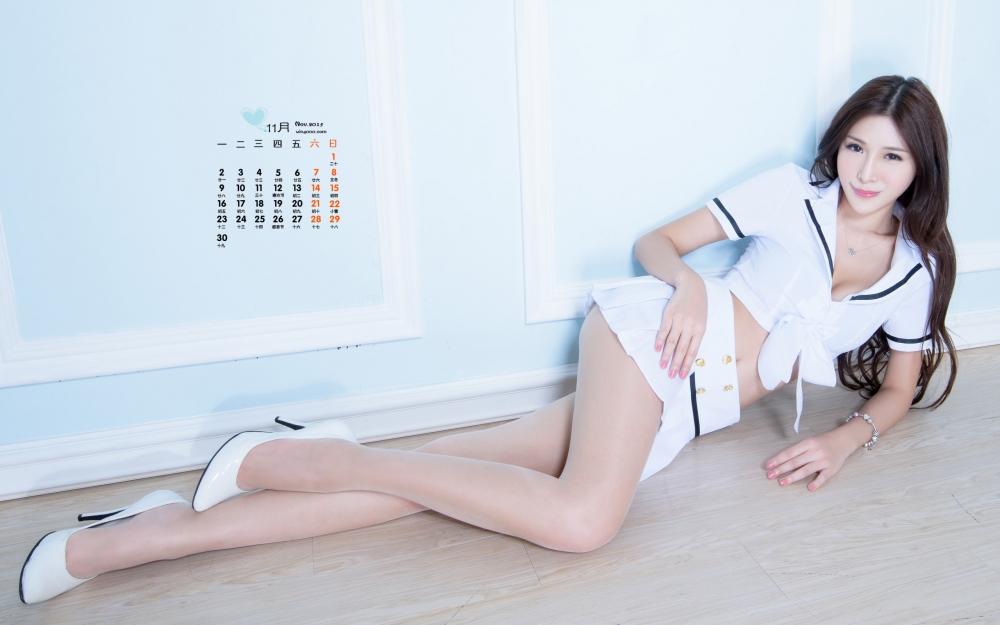 2015年11月日历壁纸台湾极品气质美女腿模高清图片1