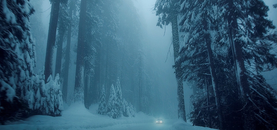 自然,冬天,雪,树,公路,洗车,风景桌面壁纸
