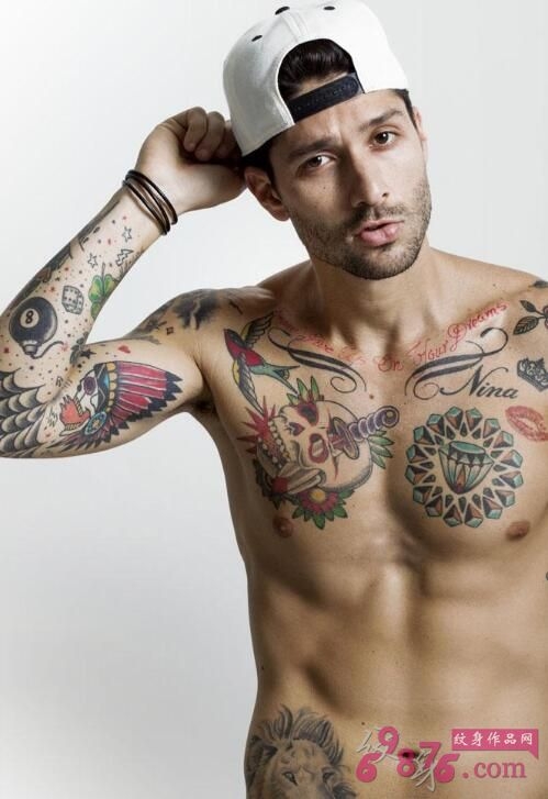 欧美男性模特胳膊刺青纹身图案