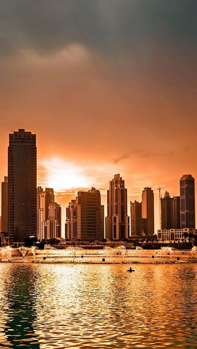 都市唯美绚丽夕阳美景手机壁纸