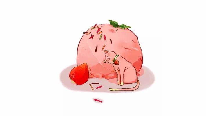 诱人甜品美食手绘电脑壁纸