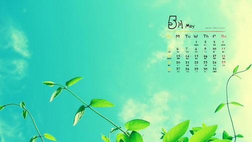 2013年5月月历精美桌面壁纸