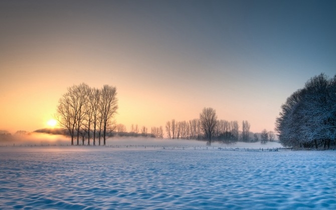 冬季雪景照片自然风景桌面壁纸