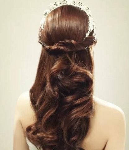 漂亮的新娘发型卷发图片
