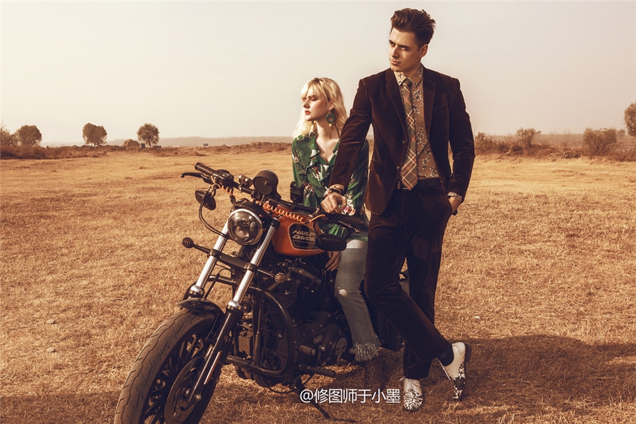 机车情侣 婚纱照