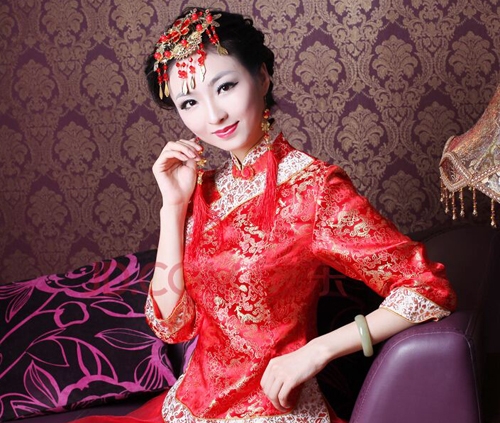 旗袍新娘发型，尽显中式古典美