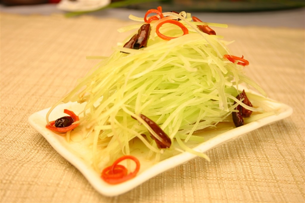 炝拌莴笋丝凉菜系列美食素材图片