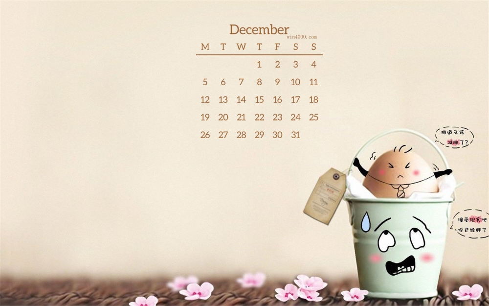 2016年12月日历清新静物风景桌面壁纸