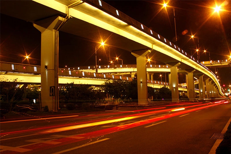 美丽的立交桥夜景图片