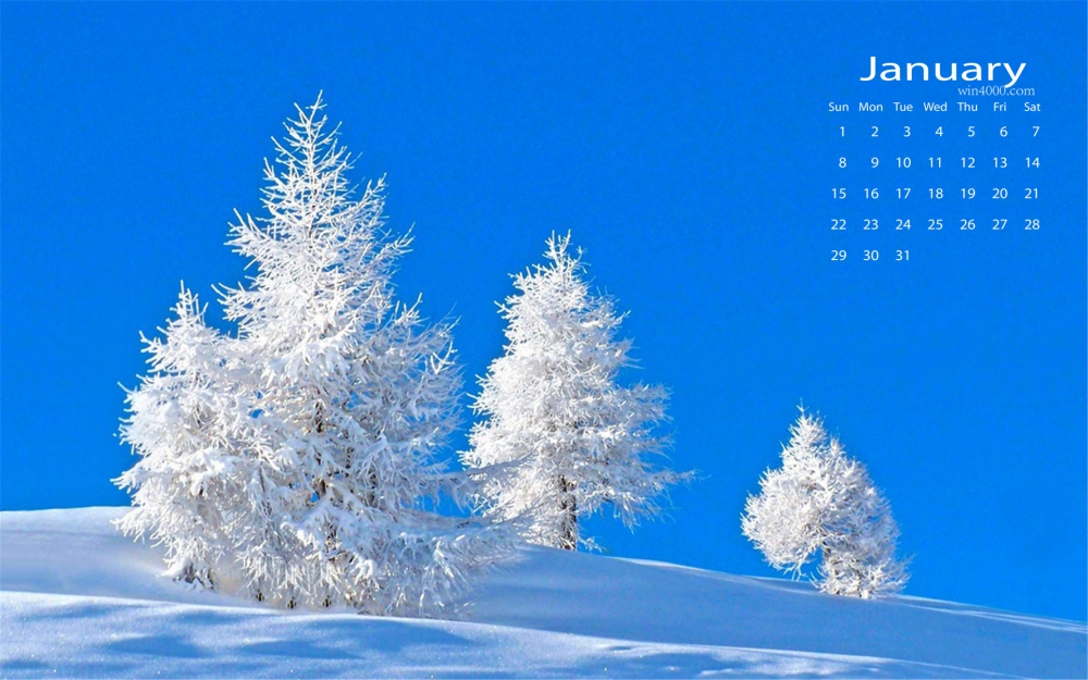 2017年小清新雪景日历壁纸二