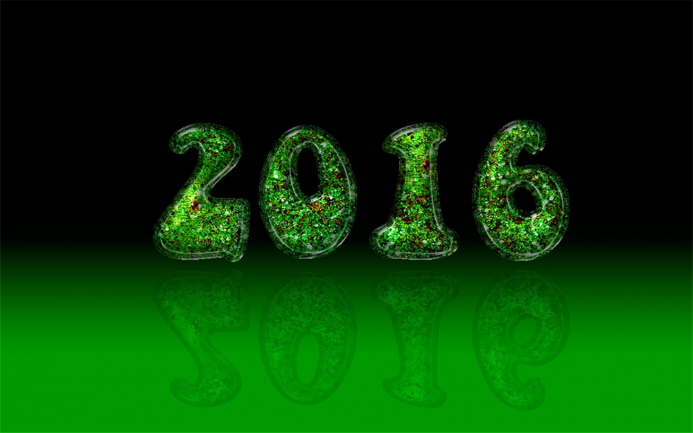 2016猴年壁纸之绿色数字高清图片