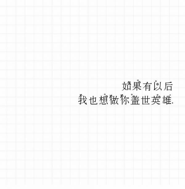 如果有以后，我也想做你的盖世英雄。