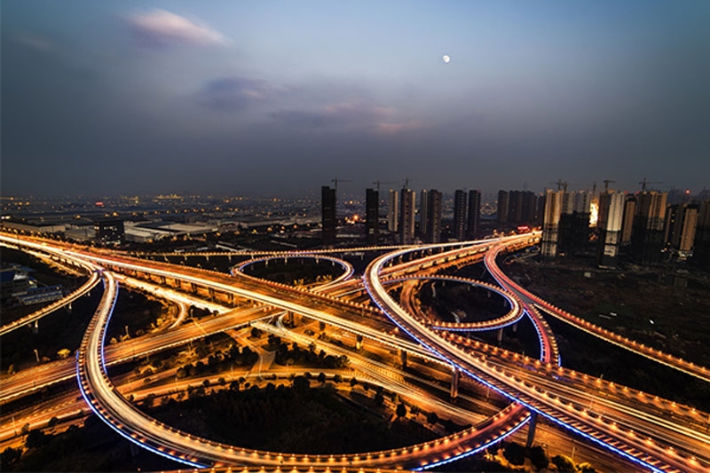 美丽的立交桥夜景图片