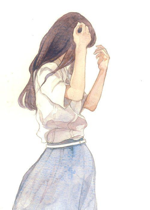 小清新美女可爱卡通插画图片