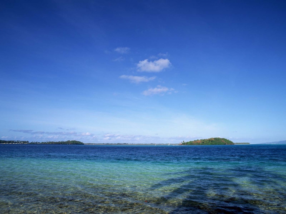 夏日清新怡人海滨蓝天白云唯美风景桌面壁纸图片大全