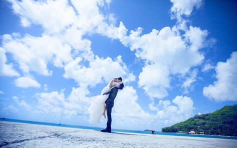 佟丽娅陈思诚浪漫婚纱壁纸