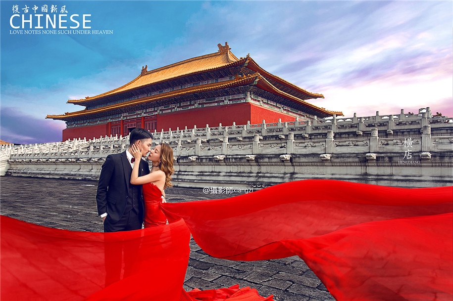 中国红礼 婚纱照