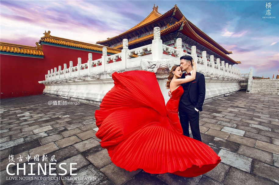 中国红礼 婚纱照