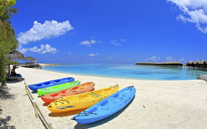 马尔代夫海滩风景宽屏壁纸