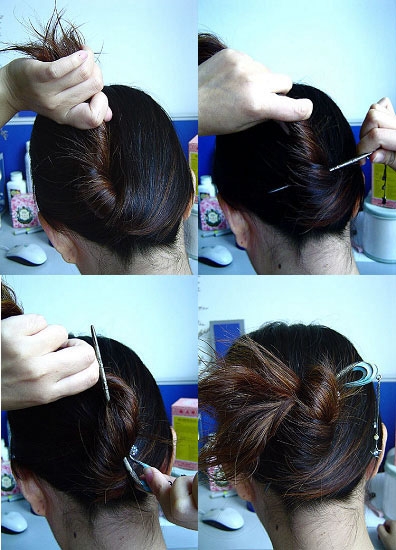 两款好看的韩式发型盘发步骤图解