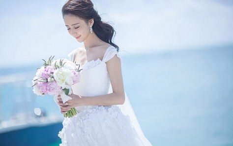 佟丽娅陈思诚浪漫婚纱壁纸