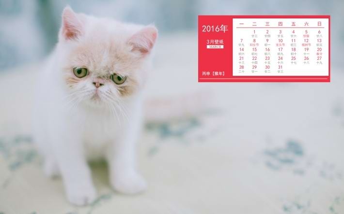 2016年3月日历高清壁纸