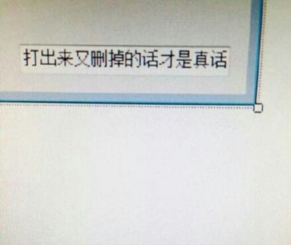 打出来又删掉的才是真话