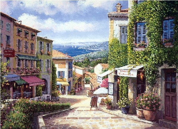 画出来的美丽小镇风景
