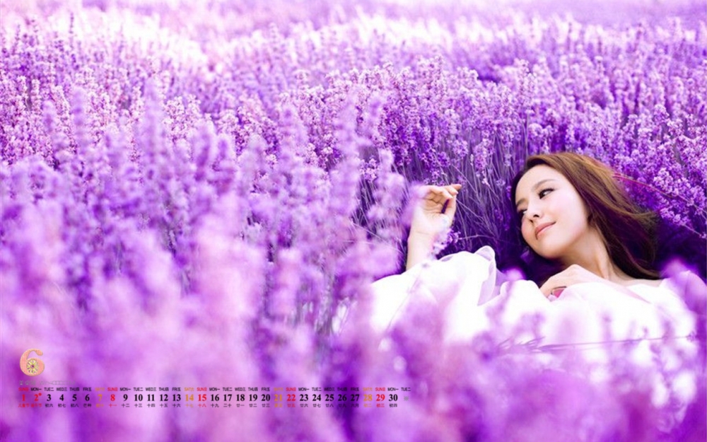 2014年6月桌面日历壁纸《刀客家族的女人》气质美女佟丽娅唯美高清写真