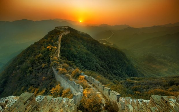 壮观的万里长城风景旅游圣地