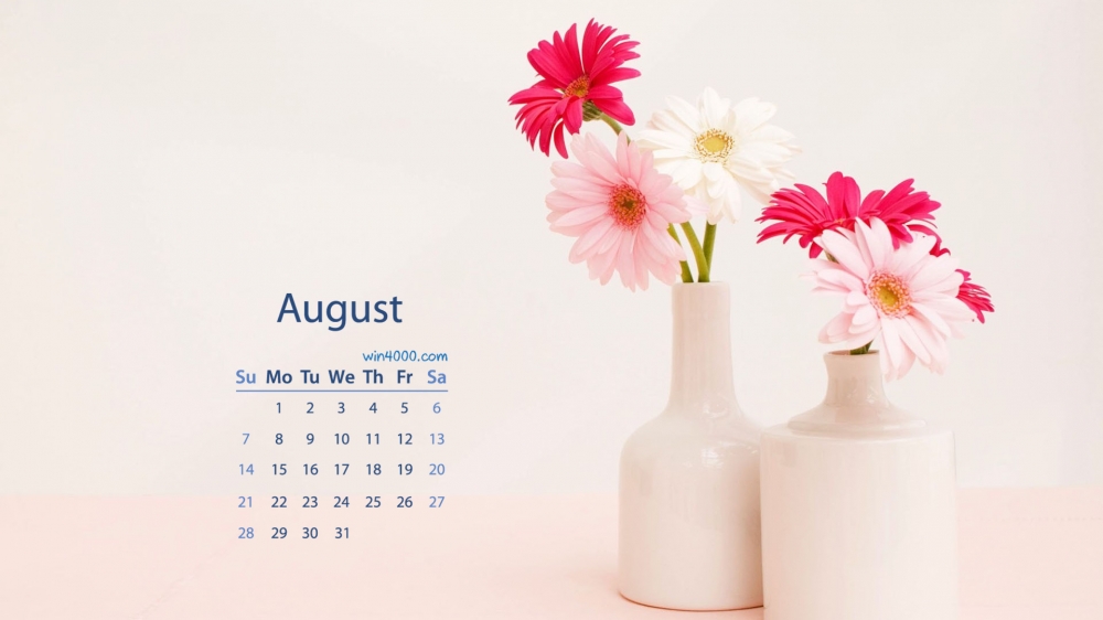 2016年8月日历七夕甜美花朵静物唯美爱情电脑壁纸