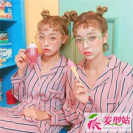 羊角头哪吒头 姐妹花闺蜜发型