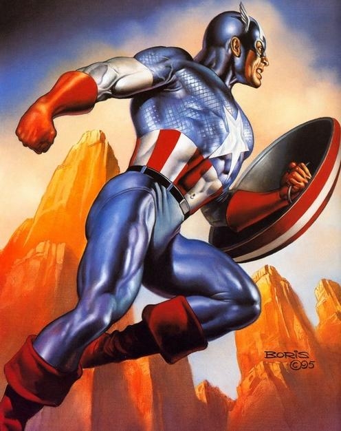 动漫超级英雄美国队长卡通图片