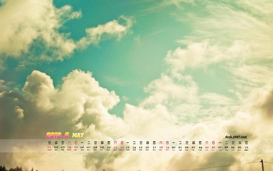 2013年5月月历非主流桌面壁纸