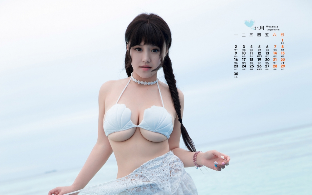 2015年11月日历性感美女Barbie可儿桌面壁纸下载1