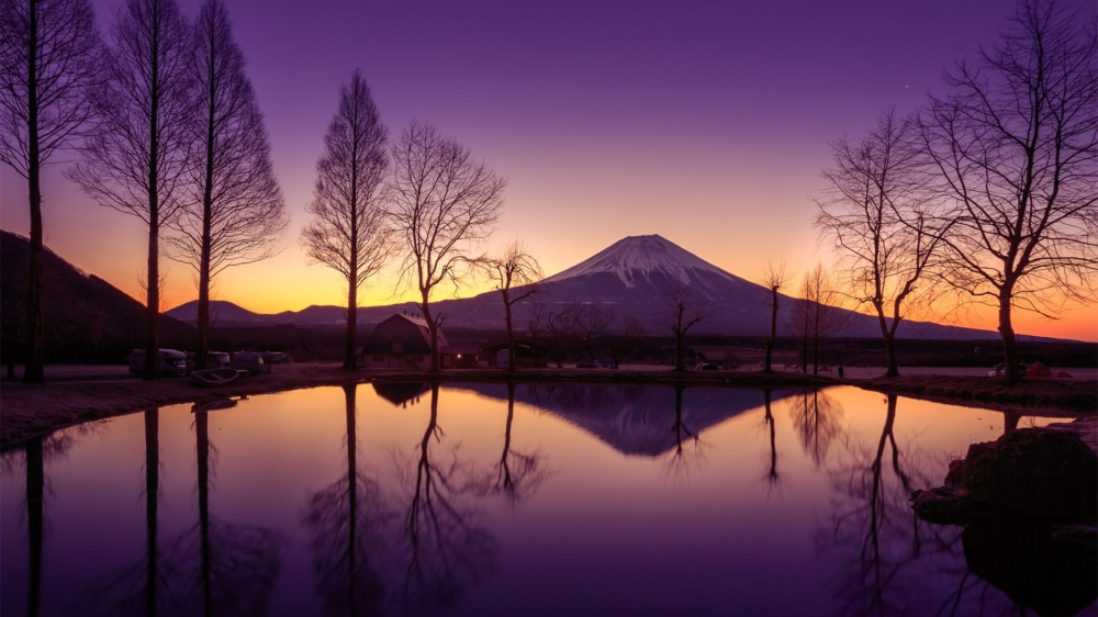 唯美意境日本富士山自然风光高清桌面壁纸