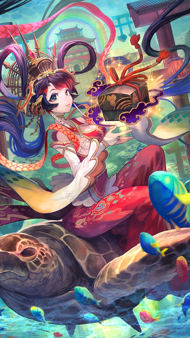 日本美少女卡牌游戏手机锁屏壁纸