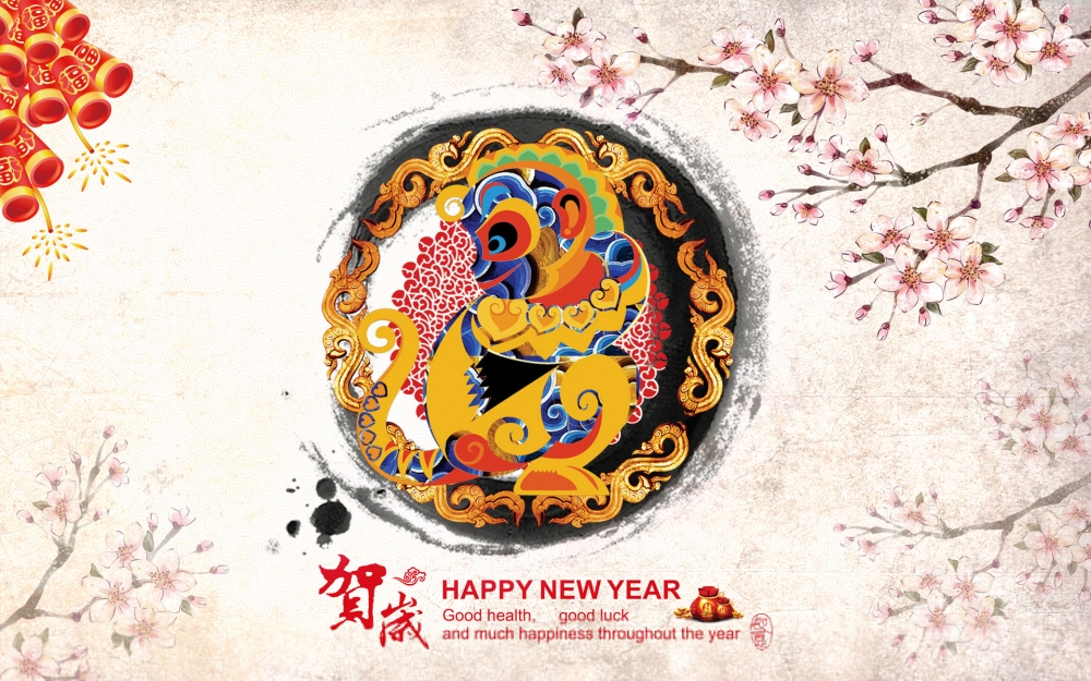 2016猴年贺岁春节喜庆桌面壁纸下载