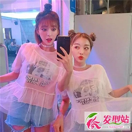 羊角头哪吒头 姐妹花闺蜜发型