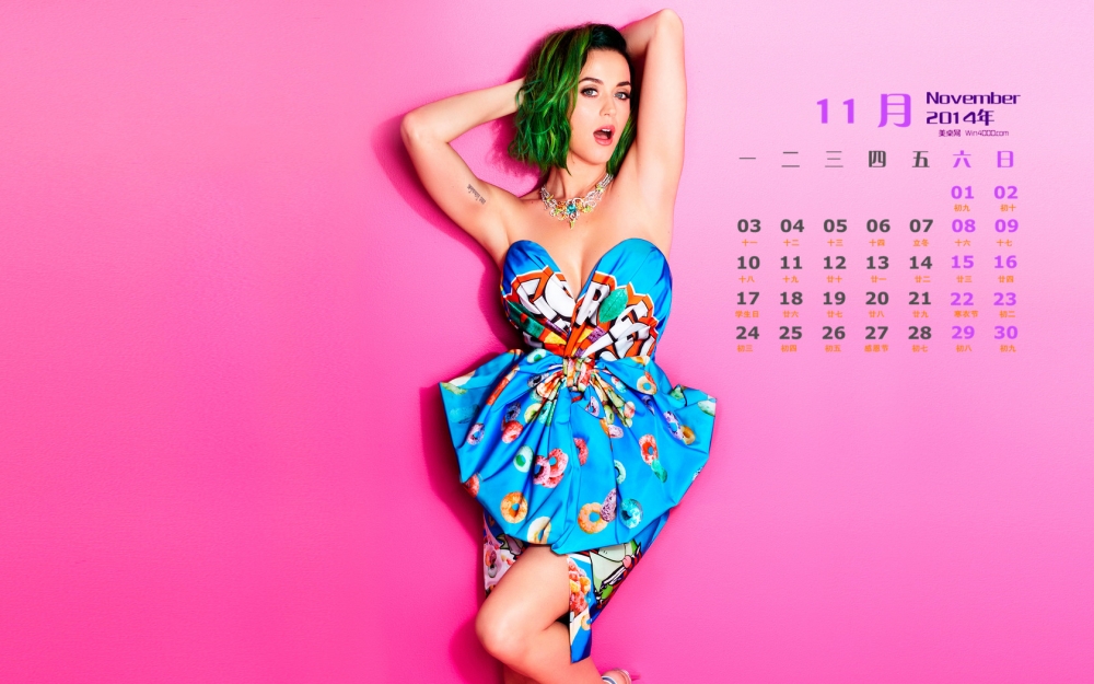 2014年11月日历壁纸水果姐凯蒂佩里Katy Perry写真图片